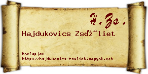 Hajdukovics Zsüliet névjegykártya